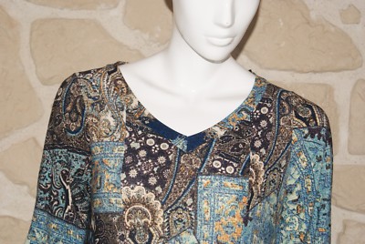 Robe marron à motifs grande taille femme – Loïcia