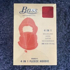Bass 4 in 1 women  s fleece hoodie new with tag in box red