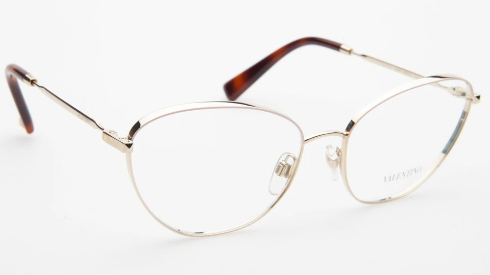 NEW VALENTINO VA 1010 3035 LIGHT GOLD /PINK EYEGLASSES GLASSES 53-17-140mm Italy — 第 3/4 张图片