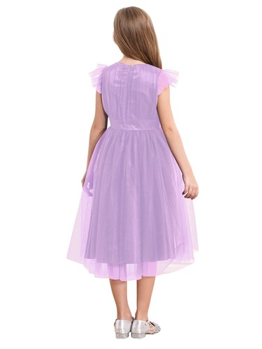 Kids Girl~Princess Dress Vintage Ruffle Tutu Tulle Wedding Party Graduation Prom - Picture 12 of 64