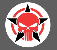 Punisher Skull Vinyl Decal W/ White Offset Car Truck Cell Phone Laptop Sticker