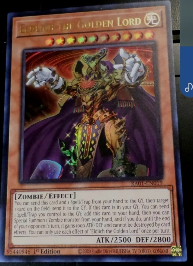 Eldlich The Golden Lord 1st Edition Ultra Rare Yu-Gi-Oh! Card No
