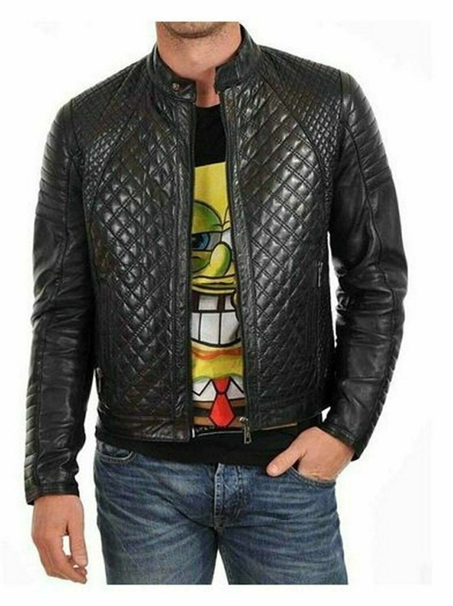 羊革・キルティングショルダーの羊革ジャケット Sheep Leather Jacket 