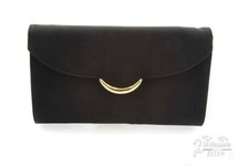 Borsa pochette cerimonia donna in tessuto nero Albertario tracolla catena