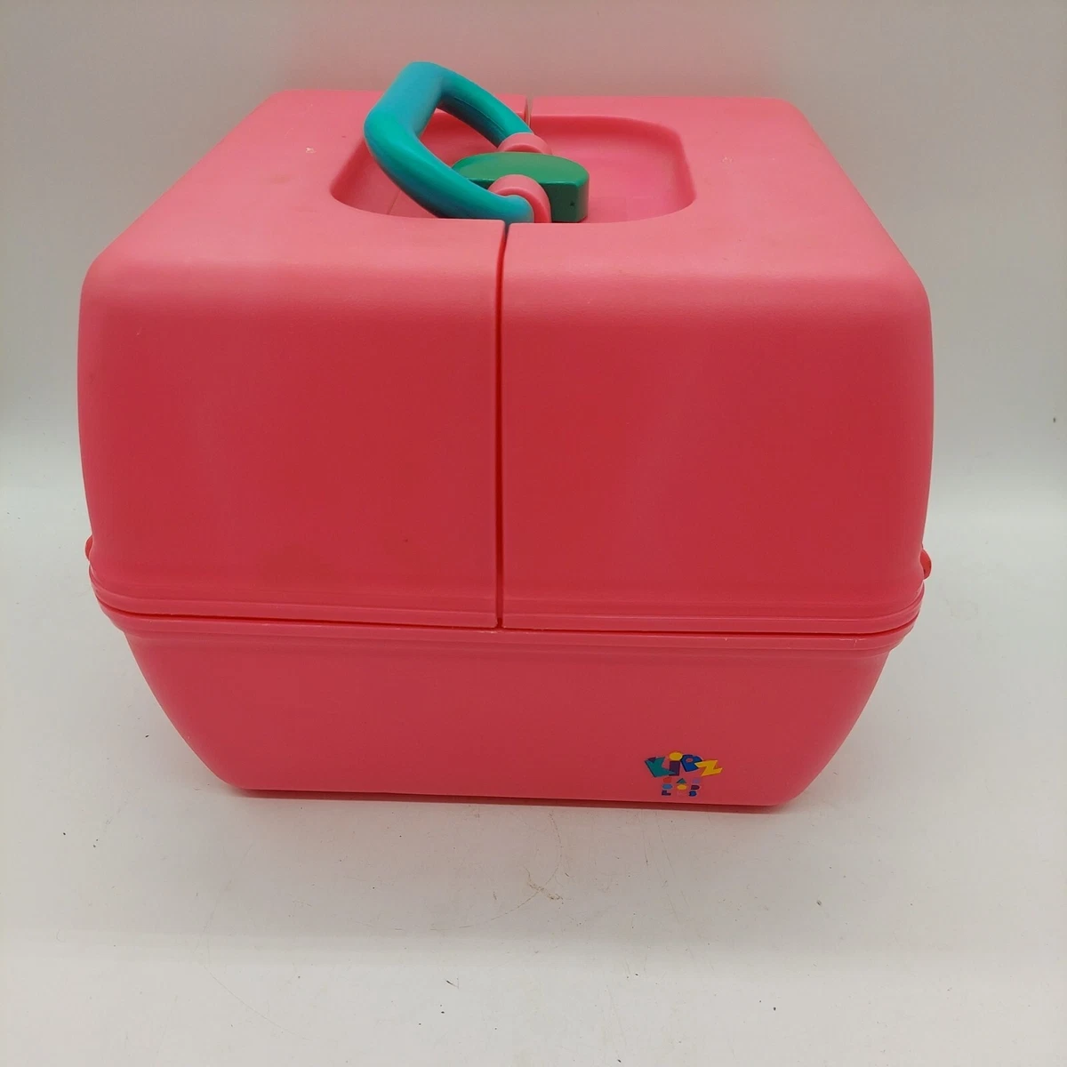 Large VTG Square 1990s KIDZ CABOODLE Rare Pink Go Girl Cosmetic Makeup Case  USA