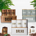 Bread Bin | 4pcs Bread Bin Kitchen Set Sealed Tea Coffee Sugar Tins - 4 Colours