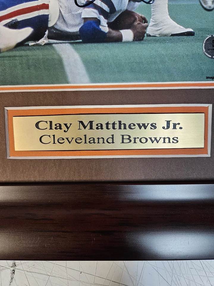 Framed Clay Matthews 11x14 Signed Cleveland Browns  Photo BECKETT COA - Image 2 of 3
