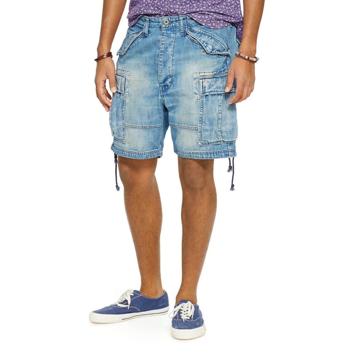 DENIM & SUPPLY RALPH LAUREN DENIM CARGO SHORTS BLUE MENS