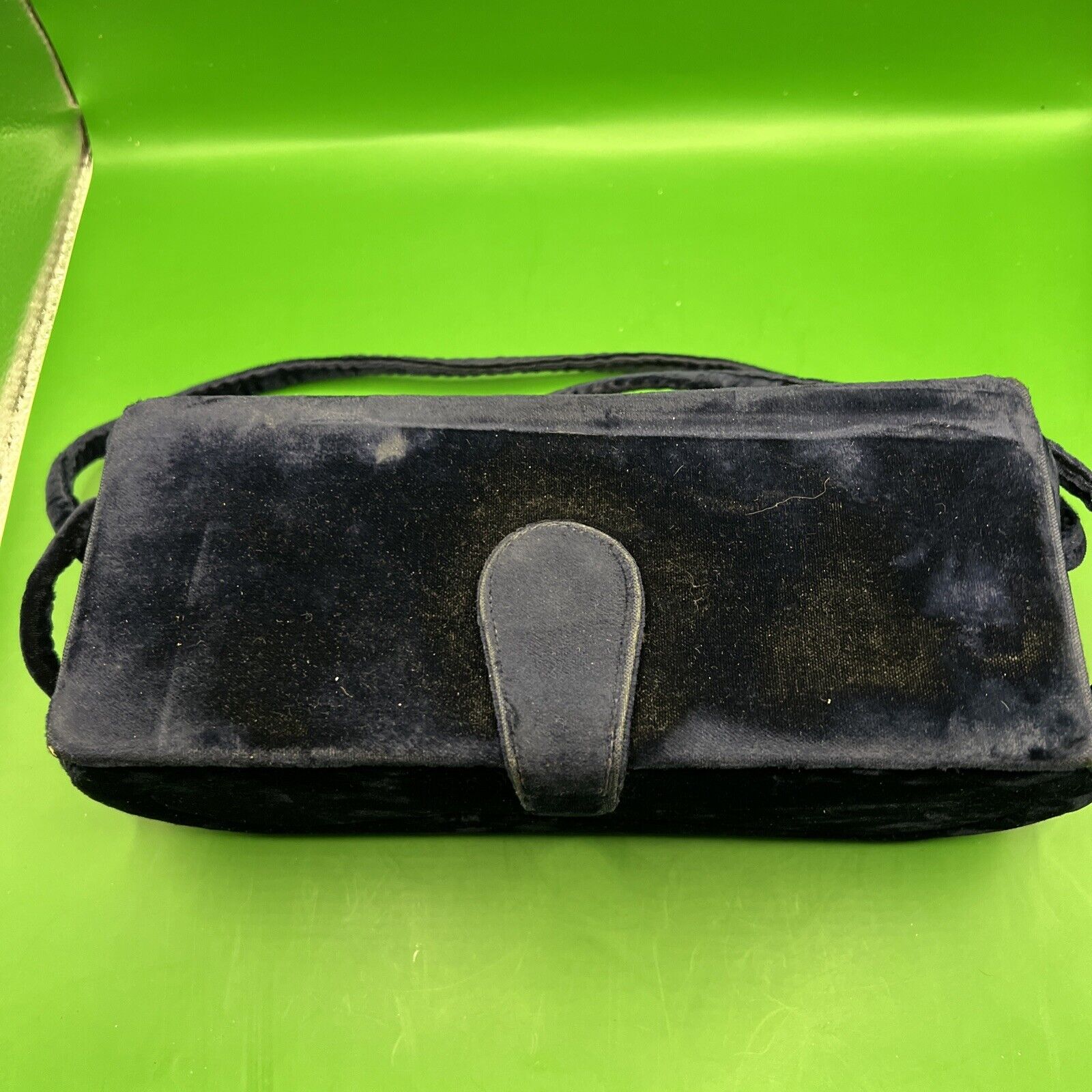 vintage blue velvet handbag - image 2
