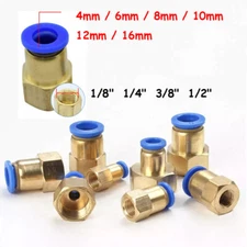 4mm to 16mm Pneumatic Straight Female Stud Hose Tube Push Fit Connector Air Line