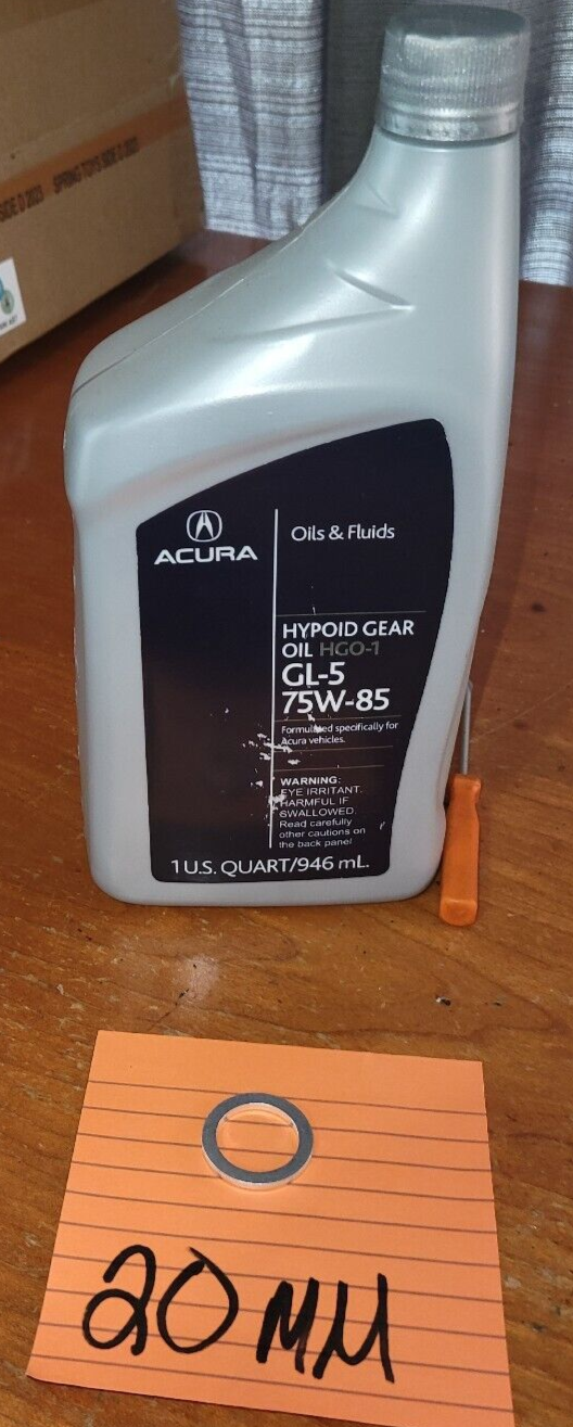 1QT Genuine Acura Hypoid Gear Oil w/Drain Gasket HGO1 75W85 08200