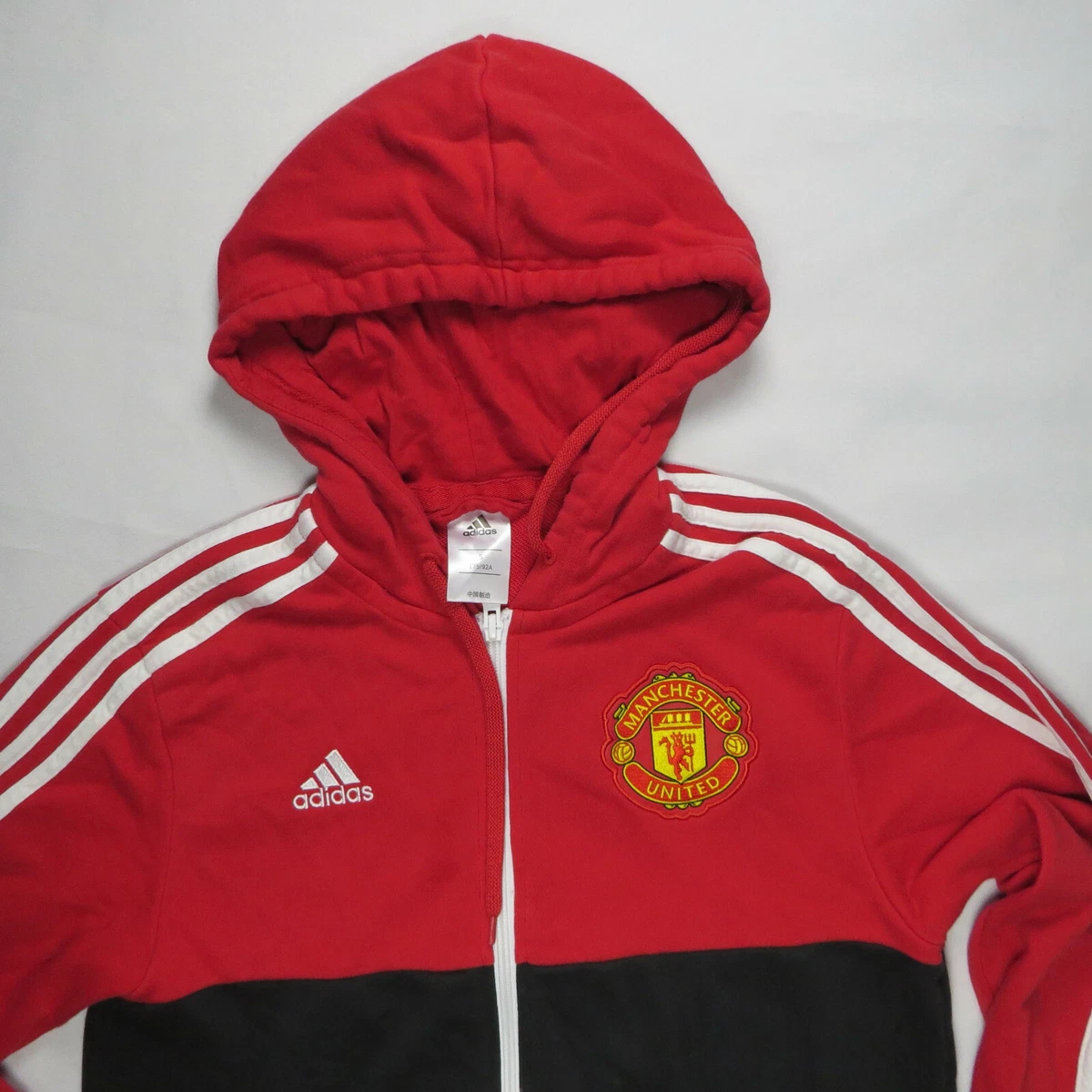 Manchester United Hoodie S Sweater England Color Block Striped EUC | eBay