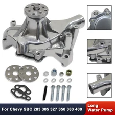 For Chevy SBC 283 327 350 383 400 Long Water Pump Polished Aluminum High Volume