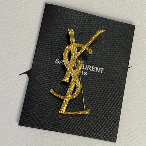 Y.ves Saint Laurent Brooch Classic Gold Brooch Versatile Temperament Gifts Hot - Picture 2 of 14