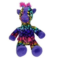 Build A Bear Purple Rainbow Giraffe Plush Stuffed Animal Pink BABW 18  