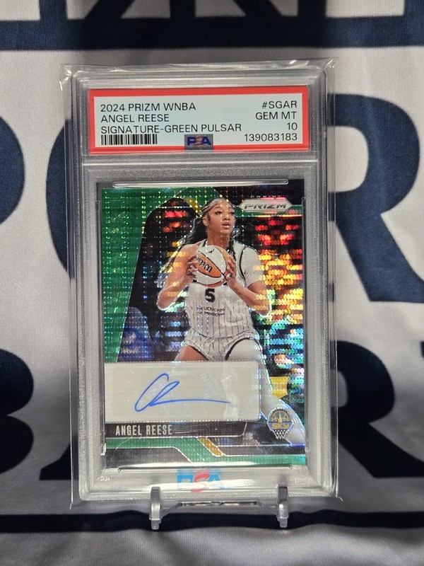 2024 Prizm Angel Reese Auto /25 Green RC PSA 10 Chicago Sky Signature Autograph