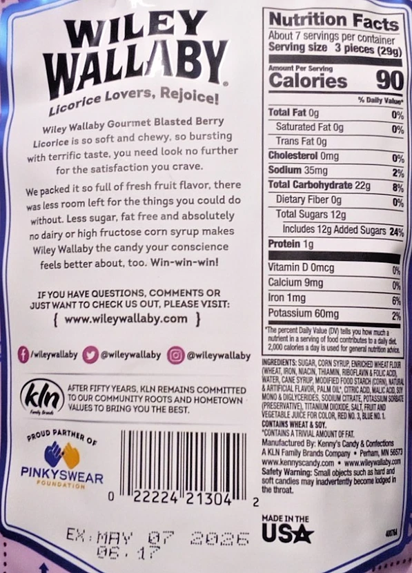 Regaliz suave estilo australiano con bayas chorro Wiley Wallaby de 3 bolsas 7,05 OZ ENVÍO GRATIS Foto 3 de 4