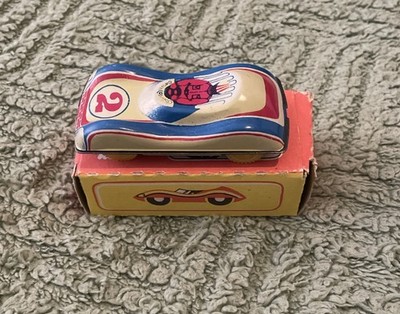 Altes kleines Rennauto aus Blech (8cm lang) Weißrussland Minsk mit Verpackung 2