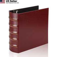 Vintage Hardback 3 Ring Binder 3' Professional Leather Binder 3 Ring Dark Red