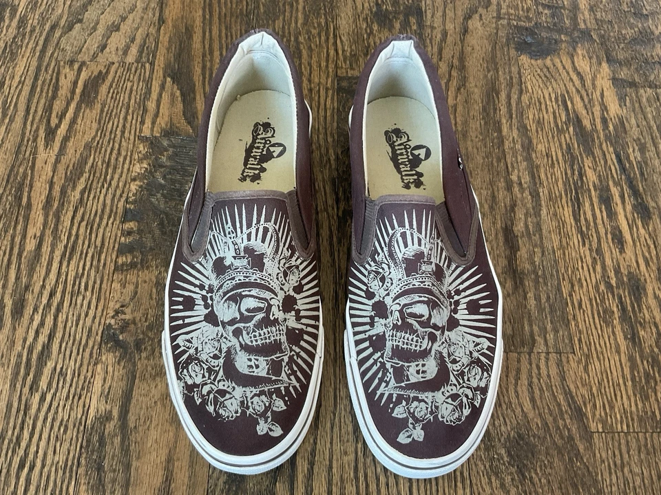 Airwalk Lion Crest 77190 Brown Canvas Slip-on Sneakers Men's US Size 10.5 - Изображение 2 из 4