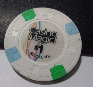 CASINO MAGIC! HOTEL $1 hotel casino gaming poker chip Biloxi MS