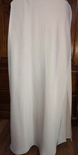 Women's Long Satin Cream Skirt Large