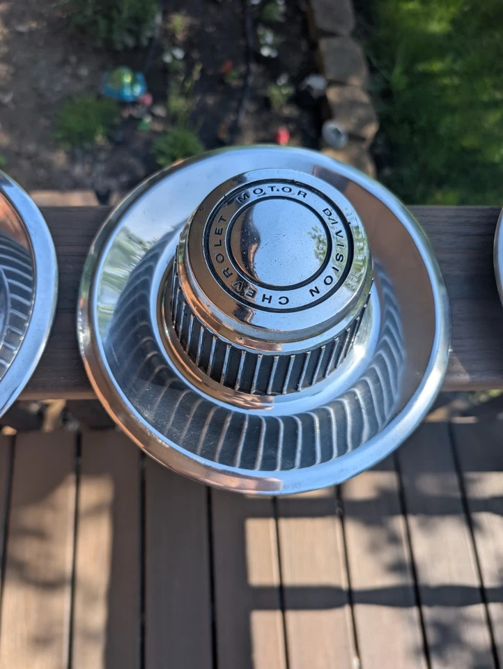 1968–1982 Rally Wheel Metal Derby Center Cap Rim Molding Hub Trim Impala Camaro - Image 3 of 4