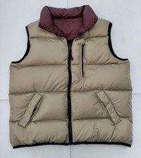 VTG Old Navy TEEN GREEN /RED Maroon Reversible Down Zip Vest SIZE 14 1187