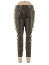 Talbots Women Green Faux Leather Pants 12 Petites