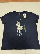Polo Ralph Lauren Big Pony Woman’s Tee Navy NWT Size X-Large Free Shipping