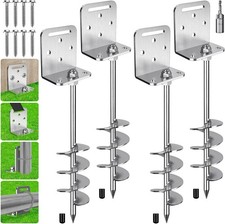 4 Pack 18" 24" Ground Anchors Screw in Shed Earth Anchor Stakes Set with L B