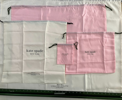 Kate Spade Drawstring Dust Bags Sizes 13''x11'' - 34''x27'' Pink Cream KC828 NWT 16