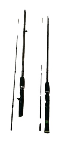 2 Zebco Rhino Glow Tip Casting Fishing Rods 6' And 5 1/2' Both 2 Piece Rods Nice