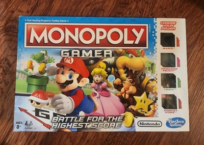 Monopoly Gamer Nintendo Board Game 2017 Hasbro Complete Mario Peach Yoshi DK