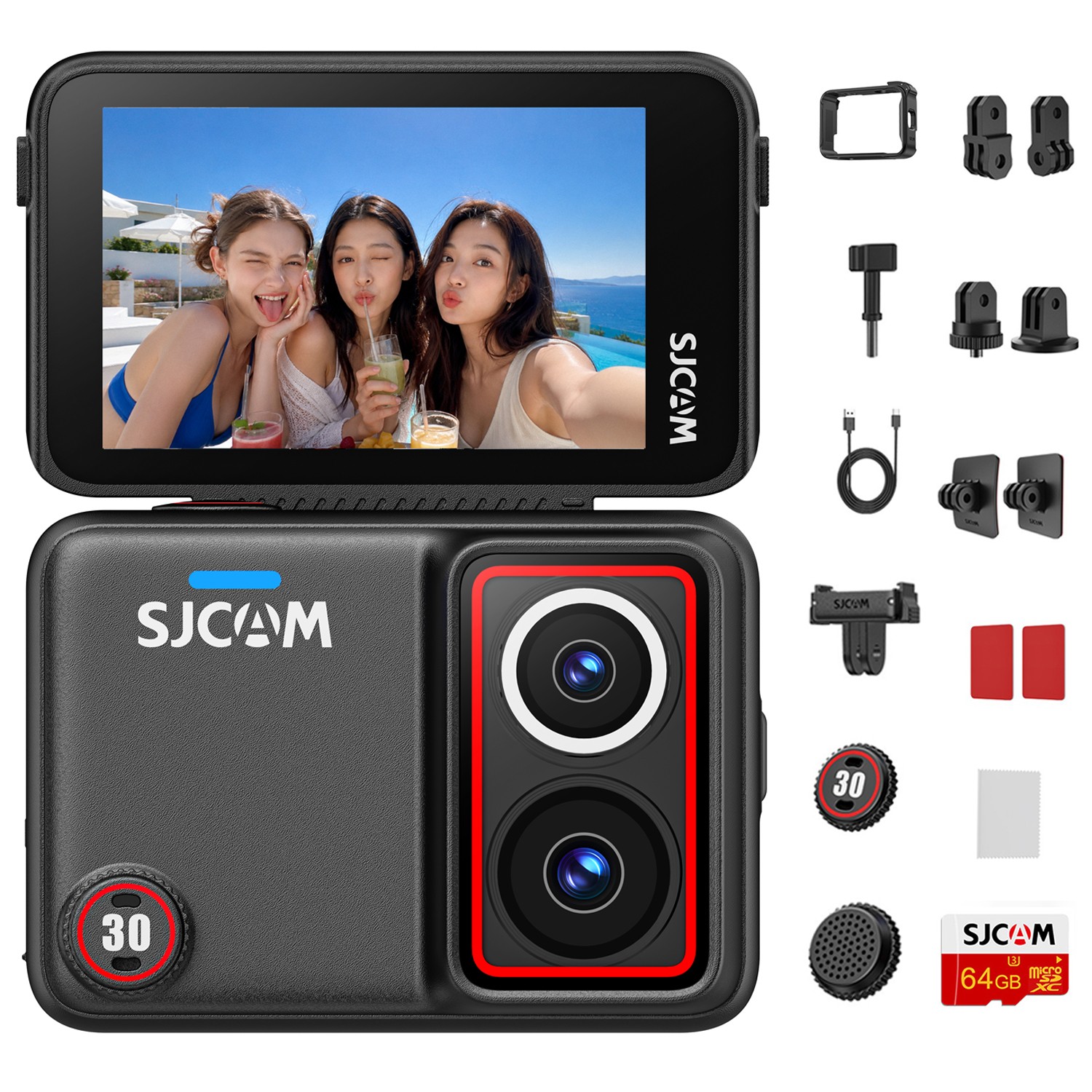 SJCAM SJ30 8K Action Camera Touch-Screen Dual Lens POV Vlog Camera Waterproof