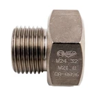 Thread adapter noble gas W21.8 male thread-W 24 nitrogen female thread