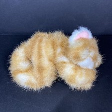 Vintage Russ Plush Sleeping Kitten Stuffed Animal Realistic Orange Ginger 4