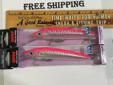 LOT OF 2 Rapala Husky Magnum HMAG-15 15cm 36g 1-1/4 OZ. HOT PINK UV COLOR NIPS