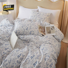 Blue Floral Comforter Set Queen White Coquette Bedding Comforter Sets Queen