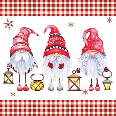 Anniversary House Tiflair Luxury Christmas Napkins, Christmas Gonk Design, 