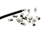 20 Endkappen In Silberfarben Platiniert FüR 3 Mm BäNder