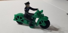 Vintage 1950s Hubley Kiddie 5" Green P.D. Motorcycle With Policeman Figure DD4