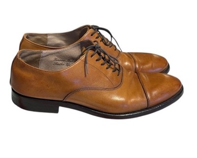 Banana Republic Mens Cognac Leather Toe Cap Lace-Up Oxford Dress Shoes Size  9.5M | eBay