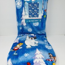 Frosty The Snowman Throw Blanket 50”x70” Christmas Karen Snowflakes Snow Animals