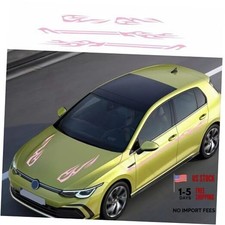 Flame Graphic Car Sticker Racing Sport Stripe Hood Door Decal Universal Pink