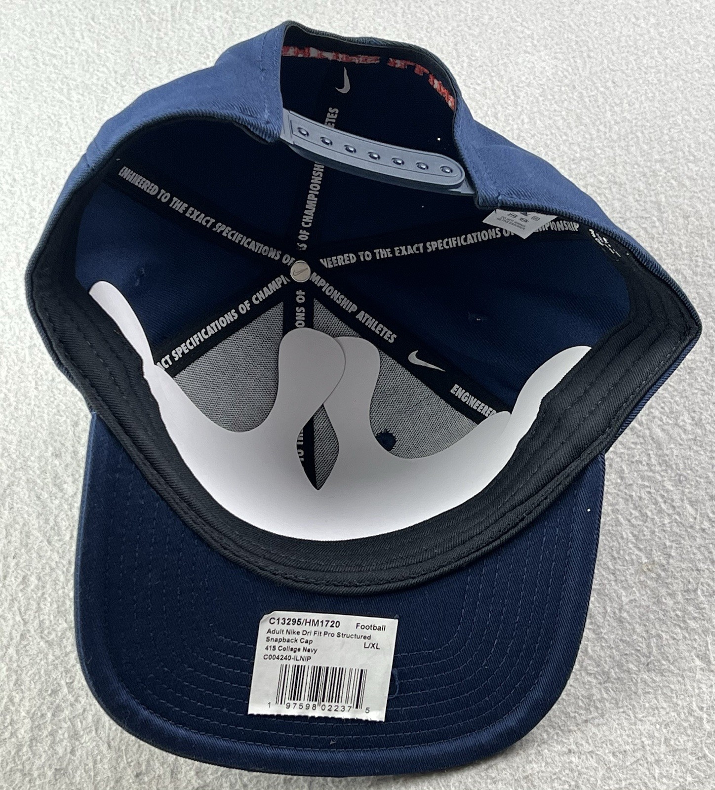 NIKE Illinois Fighting Illini Authentic Team Issue Hat Adjustable Sz L/XL NEW
