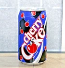 VTG 1992 12oz Cherry Coke Can w/ Glossy Red Cherries, Empty, Closed Tab, Drained