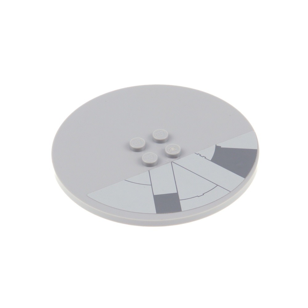 1x LEGO Round Tile Plate 8x8 Grey Sticker Millennium Falcon Star Wars 6177pb01