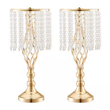 12-Pieces 49 Cm 19.3 In.Tall Crystal Wedding Flower Stand Metal Wedding Centerpi
