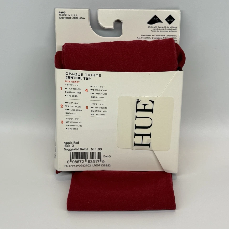 HUE Medias Opacas Control Top Rojo Manzana Talla 2 Nuevas Foto 4 de 4